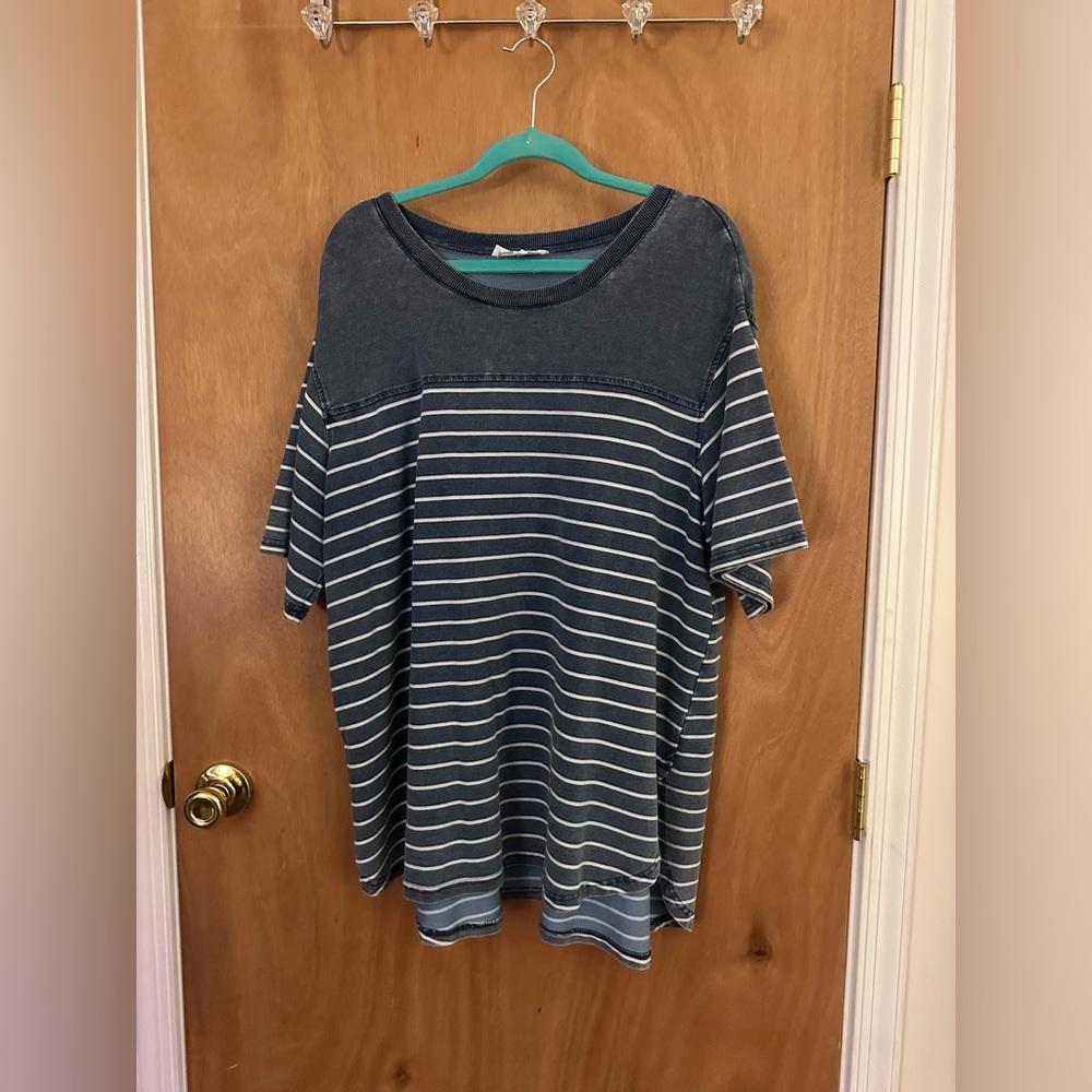 Jane + Delancey, Plus Size Stripped Top, 1X